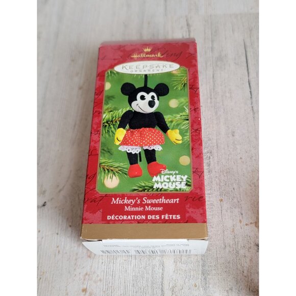 Hallmark Mickey sweetheart Minnie Mouse ornament Xmas vintage poseable doll - Picture 7 of 7